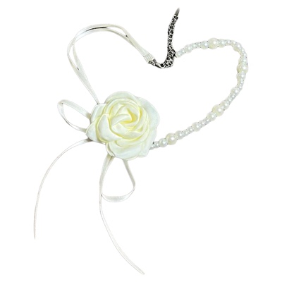 纯欲山茶花珍珠项链choker项圈