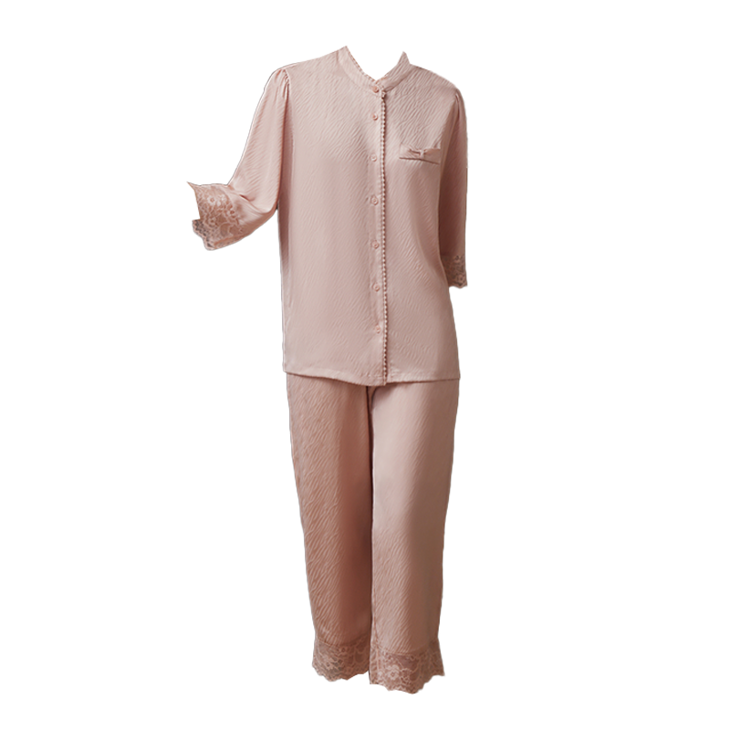 女士新中式冰丝家居服套装