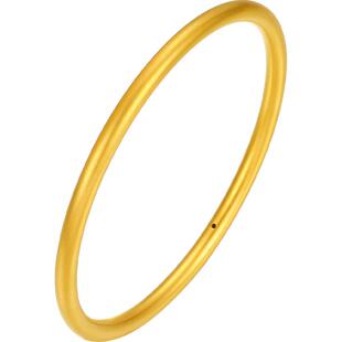 周六福5G黄金手镯女素圈金镯子结婚计价足金送女友妇女节礼物纪念