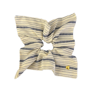 法式复古条纹方形大肠圈方巾博主同款发绳低马尾头绳高级感发饰女