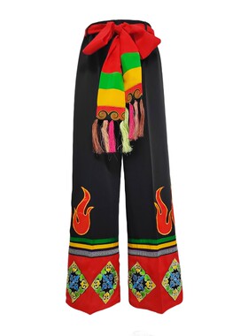 彝族男裤火把裤太阳花男裤