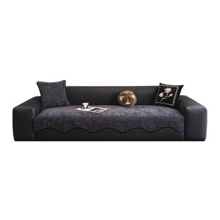 异形雪尼尔沙发盖垫新款轻奢一片式直排防滑皮沙发专用夏季坐垫子