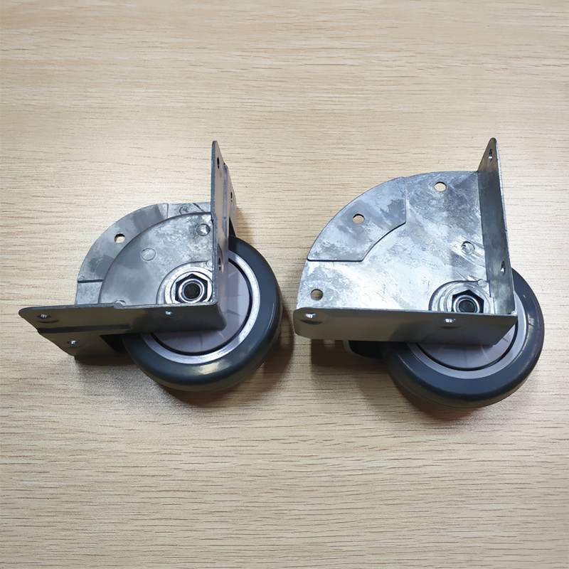 加厚3寸锌合金铝箱轮角人造橡胶航空箱轮子无静音痕铝合金脚轮
