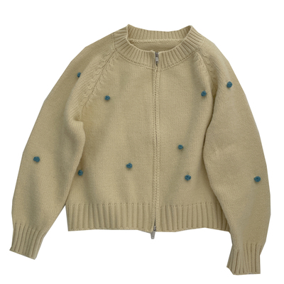 温柔显白~双拉链毛衣外套