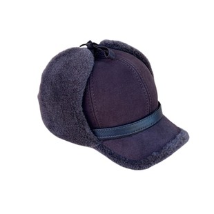 真皮帽子男士冬护耳加厚羊毛鸭舌棒球帽中老年皮毛一体羊皮雷锋帽