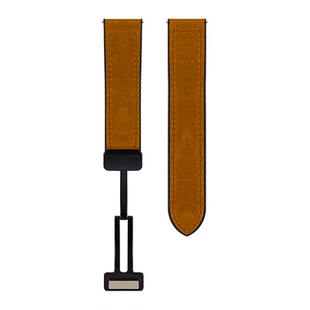 手表带真皮男款磁吸扣疯马纹硅胶表链适用卡西欧华为gt浪琴天王DW