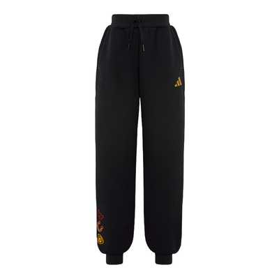 adidas阿迪达斯小童新年款宽松运动休闲裤马年印花针织长裤KV6976