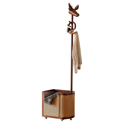 那澜多好藤编收纳篮衣帽架