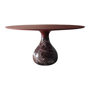 设计师款岩板水滴餐桌别墅酒店洽谈桌大理石罗奇堡圆桌子简约