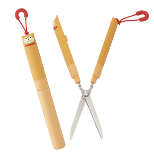 日本LIHIT LAB.PUNILABO可爱卡通动物硅胶笔式便携剪刀创意文具迷你财务办公随身旅行多功能口袋笔形圆头剪刀