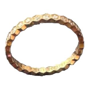 尚美铂爵18K玫瑰金蜂巢戒指满天星素圈排钻菱格叠戴蜂窝指环情侣