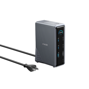 Anker Prime14合一安克拓展坞智控屏显桌面充电站160W快充HDMI双4K10Gbps千兆网口转换器适配笔记本电脑硬盘