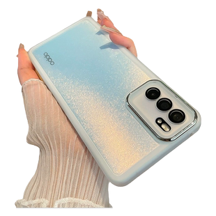 oppoReno6手机壳新款磨砂边框超薄防摔reno6pro透明软硅胶套网红潮牌男女款reno6日韩个性简约带镜头膜全包壳