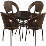 凝企藤椅三件套阳台小桌椅小茶几简约户外庭院休闲茶桌防水网红