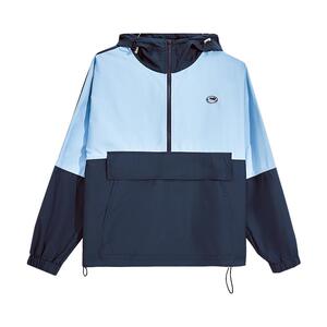 鳄鱼连帽冲锋衣外套女春秋2024新款宽松撞色拼接休闲运动卫衣夹克