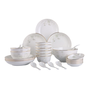 敏杨 碗碟套装碗盘餐具送礼套装骨质瓷家用组合碗盘随风起舞餐具