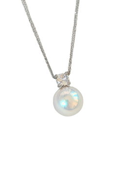 S925银王妃akoya粉光珍珠项链