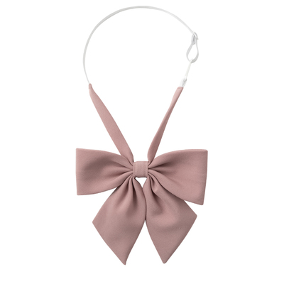 日系学院风粉色大羽根领结