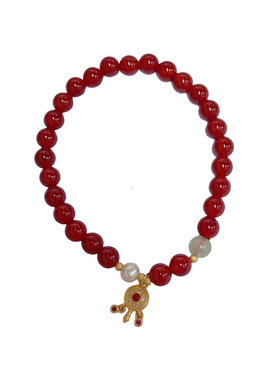 新中式红色串珠弹力绳本命年手串