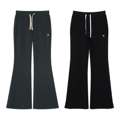 ACMEITEM爱棵米 亲子休闲微喇长裤中腰垂坠感运动健身合体裤子女