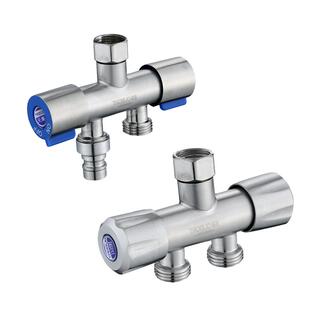 天果304不锈钢一进二出洗衣机水龙头4分多功能拖把池三控四通角阀