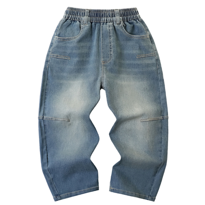 春季新款男童水洗软牛仔裤直筒裤