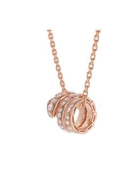 轻奢18k玫瑰金蛇骨项链女满钻彩金蛇形项链锁骨链情人节送女礼物