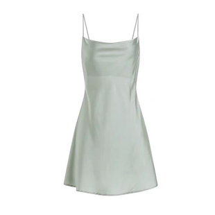 趣安芬冰丝仿真丝睡衣女舒适高级性感浪漫丝绸露背法式家居服睡裙