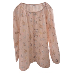 100%全棉A类双层纱睡衣女可爱卡通小奶猫纯棉长袖圆领家居服套装