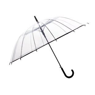 16骨创意透明雨伞自动长柄伞商务明星透明伞自动男女情侣伞晴雨伞