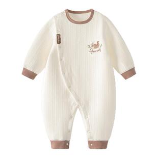 【暖暖轻芯棉】婴儿衣服春秋冬款夹棉保暖新生宝宝连体衣外穿冬装