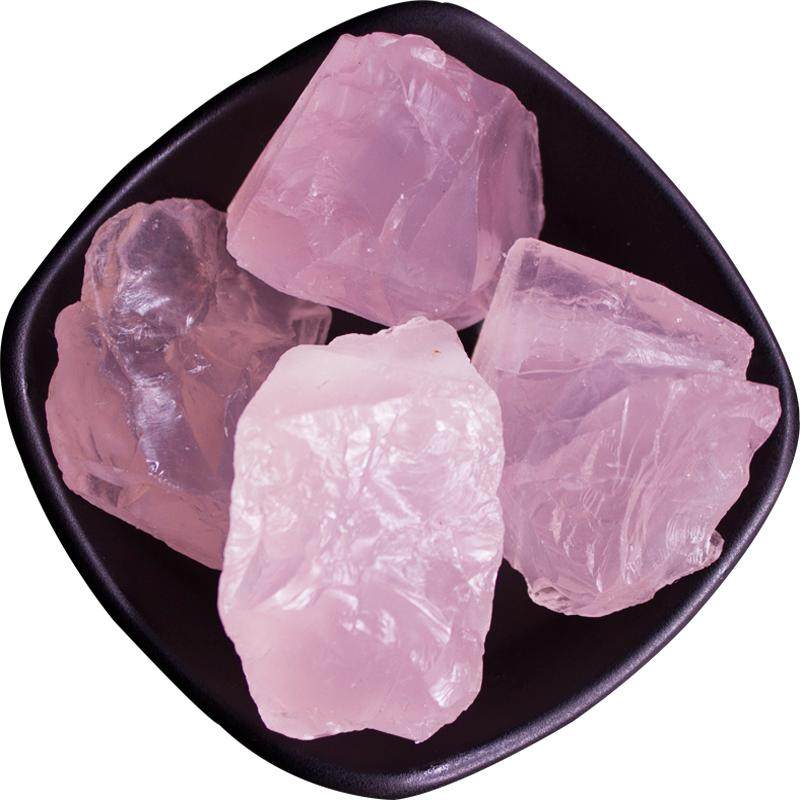 天然粉水晶原石矿石标本摆件消磁石头宝石粉色水晶碎石香薰扩香石
