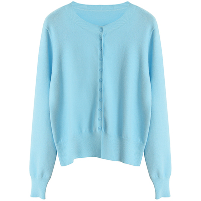 稀有概率蓝色棉花糖针织开衫