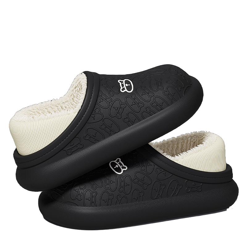防水棉拖鞋男士外穿2025秋冬季新款居家加绒保暖厚底防滑包跟棉鞋