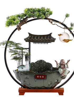 中式风流水摆件加湿器乔迁礼品