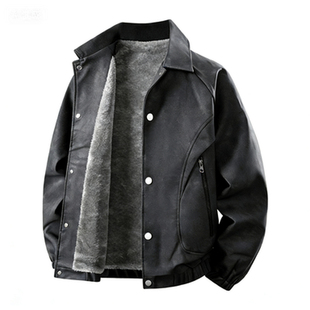 班尼路SK美拉德皮衣男2026春季春季加厚夹克宽松翻领休闲风外套YS
