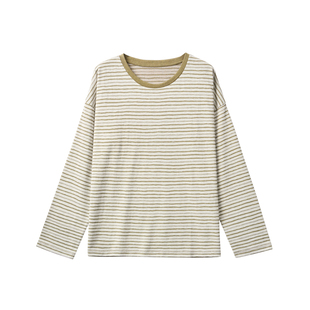 航海少女~26春【棉莱赛尔真丝/垂顺爽滑/色织彩条】ROW松弛感/T恤