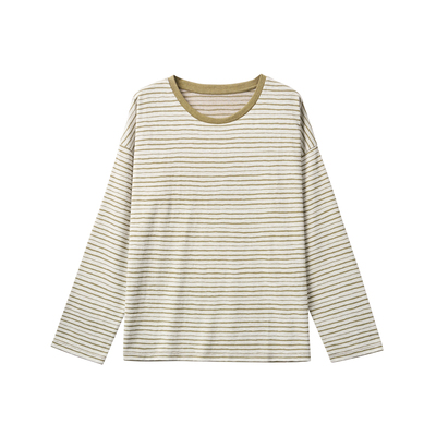 棉莱赛尔真丝垂顺爽滑色织彩条T