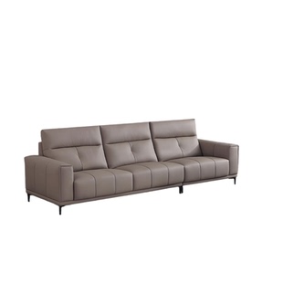 意式极简真皮直排沙发中厚头层皮松木框架高回弹海绵面料颜色定制