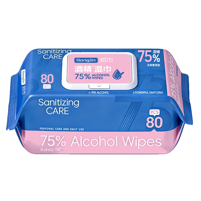邦巾医疗75%酒精湿巾加厚80抽