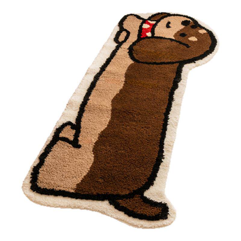 创意卡通可爱猫咪2025新款家用异形仿羊绒地毯儿童房间卧室床边毯