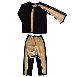 冬全开式加绒加厚骨折康复期卧床偏瘫失能老人方便穿脱护理上衣裤