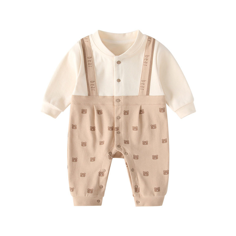 【本印苏拉】婴儿洋气超好看假两件连体衣哈衣春秋宝宝外出服外套