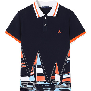 Navigare意大利小帆船男童POLO衫2026年夏季薄款儿童短袖T恤上衣