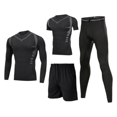 胖子加肥大码运动服健身房晨跑步训练减肥套装男篮球速干衣秋冬季