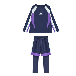 ask儿童套装男童宽松长袖T恤2026春秋季新款假两件裤子两件装