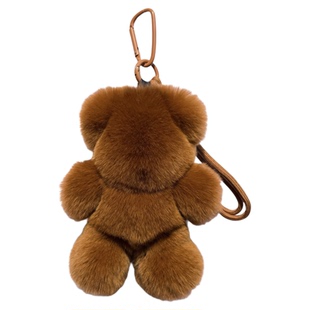 真獭兔毛小熊汽车钥匙扣挂件可爱小棕熊毛绒公仔玩偶书包挂饰礼物