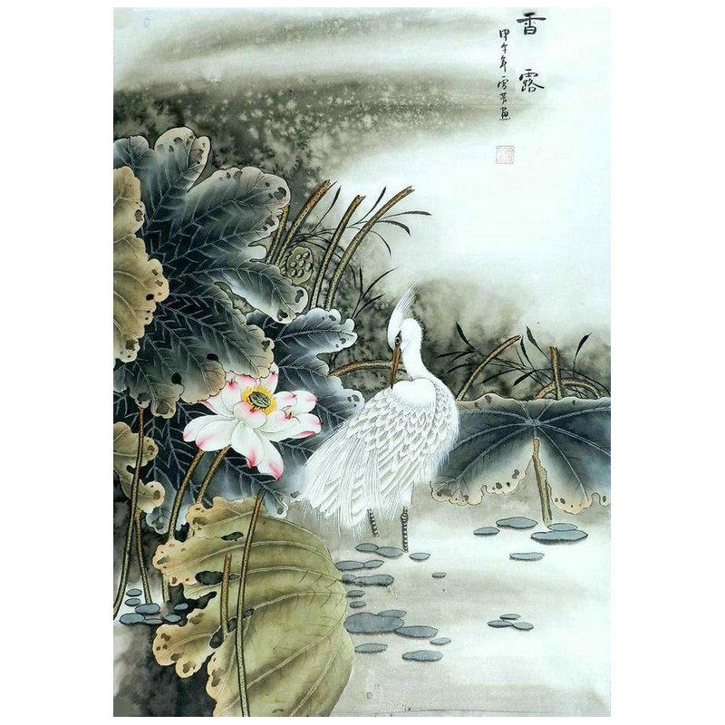 纯手绘工笔画装饰画客厅酒店中式