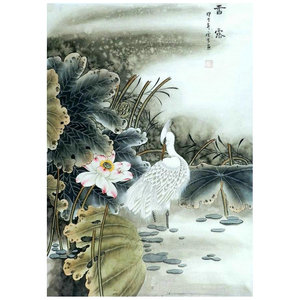 纯手绘工笔画装饰画客厅酒店中式