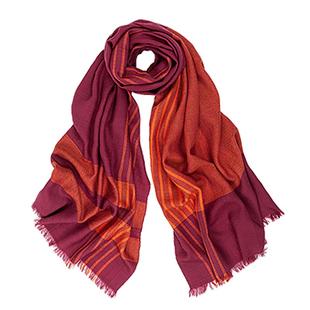 MARJAKURKI玛丽亚古琦红色羊毛围巾送妈妈礼物针织披肩女外搭冬季